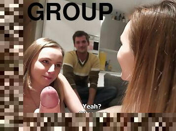 Swinger Girls Met In Bar for foursome POV cock sharing