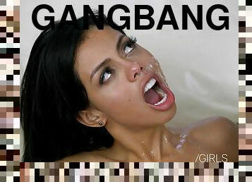 Ass Fucking Rimming Gangbang with a latina beauty