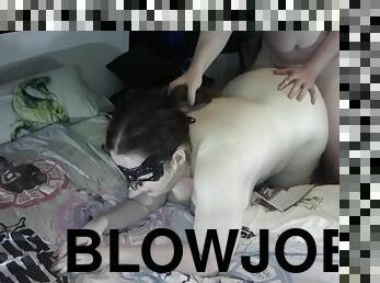 Painful anal sex and full cleaning blowjob