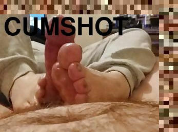 Silver Toes Footjob Big Cumshot