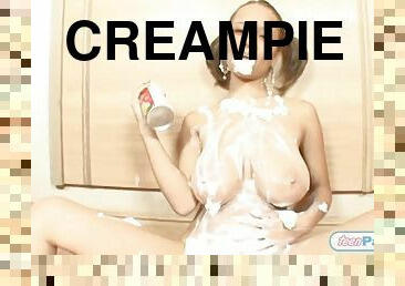 Latina teen gets creampied by a cool whip