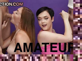 BJ amateur sluts competing who will blow better and faster