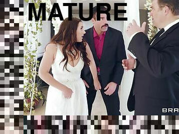 Mature bride Angela White cheats on groom right on the wedding