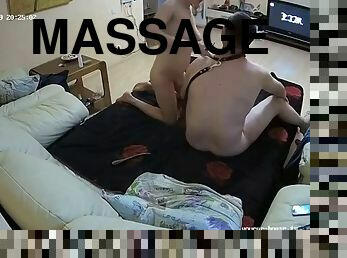 Beautiful blonde girl FUCKED on the massage table hidden camera