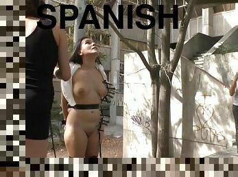 Spanish whore screwed outdoor in public