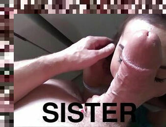 cute step-sister amazing POV blowjob video