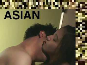 korea bed scene 2 - Big jugs asian couple