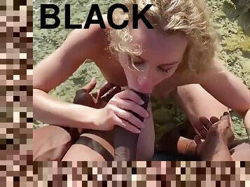 Angel Emily - BLACKED on the Beach - Interracial
