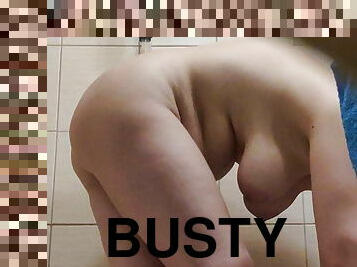 Hidden camera - busty mature in shower