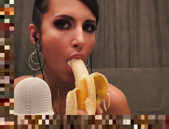 Provocative Asmr Girl With Your Cucumber And Banana