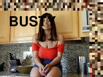 Behind the Scenes with Busty Latina Ella Knox - big natural boobs