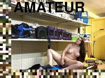 In The Pet Store amateur masturbating in the shop