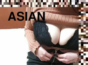 asiatique, gros-nichons, monstre, ejaculation-sur-le-corps, hardcore, maison, japonais, point-de-vue, ejaculation, lingerie