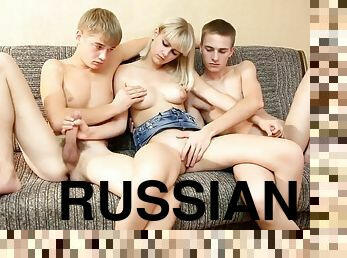 hot russian blnd threesome - Hardcore