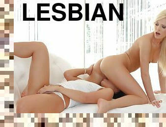 chatte-pussy, lesbienne, baisers, belle