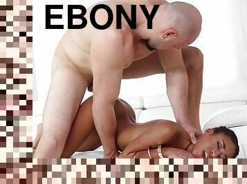 Ebony teen slut doing an incredible flexible positions
