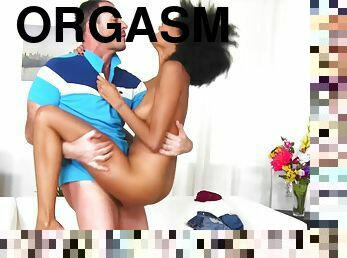 masturbação, orgasmo, cona-pussy, babes, ébona, interracial, brinquedo, meias, meias-calças, depilada