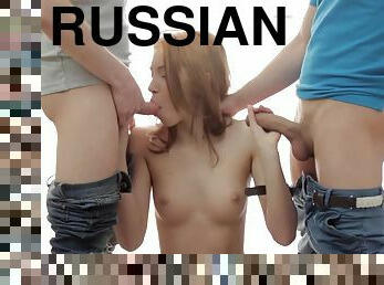 russo, magro, pénis-grande, adolescente, a-três, excitante, belíssimo, pénis