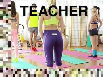 FitnessRooms Young teens fuck gym teacher's big cock