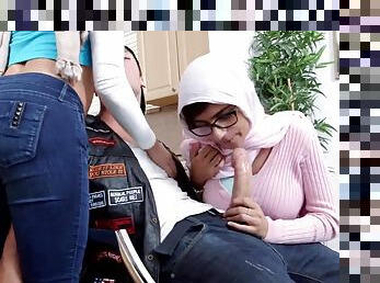 Muslim blowing off and candid arabic feet Art imitating