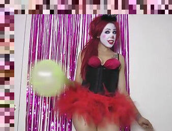 Bipolar JOI: funny cosplay clown girl on webcam