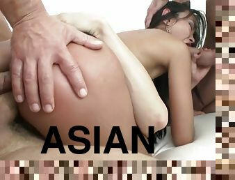 asiatisk, kone, anal, babes, blowjob, interracial, hardcore, mamma, creampie, gruppesex