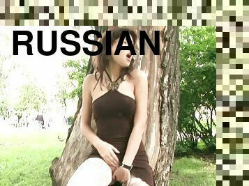 naughty Russian teen outdoor sex fun