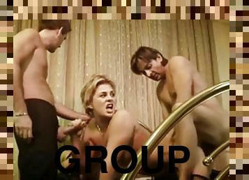 Incredible group sex scene from classic XXX video