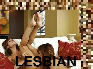 lesbisk, kjæreste-girlfriend, første-gang, vakker, ben, små-pupper