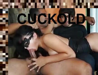 Hardcore cuckold action with extra-hot masked MILF
