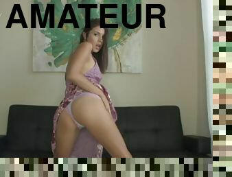 masturbação, amador, adolescente, webcam, sozinho, morena, provocando