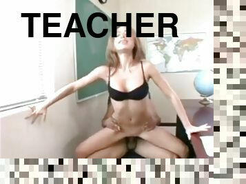 Latina teen Charity Jade rides her horny teachers cock