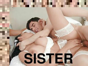 Threesome Escandalo: Sister Sabotage Jordi El Nino Polla and two busty brunette Latina babes Katrina Moreno, Sheila Ortega