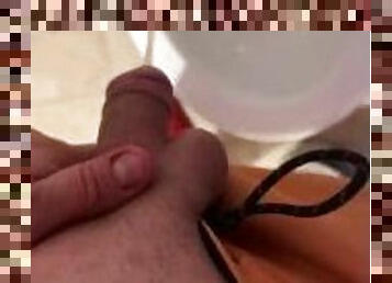 masturbation, pisser, public, amateur, secousses, solo, bite