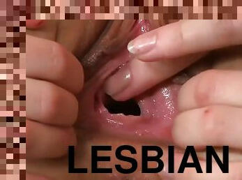 Lesbian pussy close up