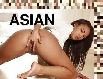 asiatique, masturbation, chatte-pussy, ados, maison, solo, ados-asiatique