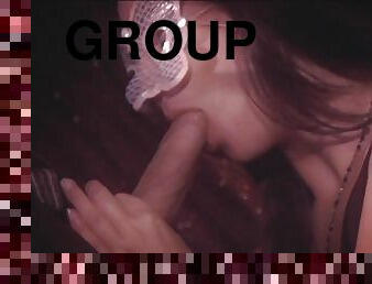 Hot group sex scene in the club