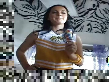 babes, tenåring, hardcore, pornostjerne, stripping, cheerleader, uniform, erting