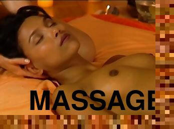 Relaxing her female friend with massage