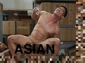 asiatique, bureau-office, fellation, ébène, interracial, hardcore, gay, black, baisers