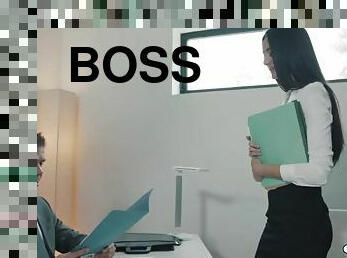 Hot secretary and her big cocked boss