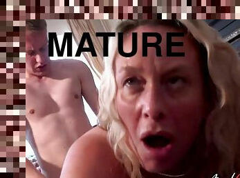 Old Mature Lady Vicky Anne Fucks Horny Lad Chris - GILF with big ass