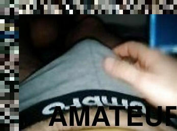 poilue, masturbation, amateur, ejaculation-sur-le-corps, énorme-bite, branlette, secousses, point-de-vue, culotte, ejaculation