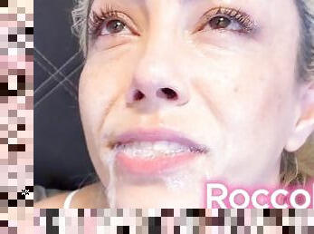 rough  sloppy deepthroat with facial cumshot - RoccoLina