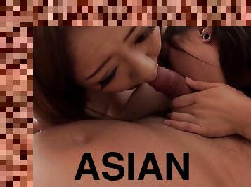 asiático, teta-grande, chupanços, a-três, pov, ejaculação, natural, oral, peituda, mamas