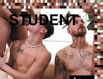 étudiante, échangistes-et-libertins, fellation, hardcore, gay, sexe-de-groupe, ejaculation, assez, musclé