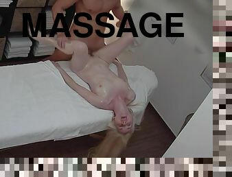 massage, spion, blond