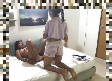 masturbação, orgasmo, cona-pussy, babes, ébona, lésbicas, adolescente, caseiro, latina, dedos