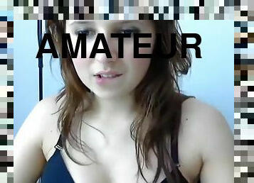 amatør, webcam, brunette