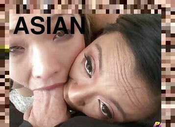 asiatique, gros-nichons, anal, fellation, ejaculation-sur-le-corps, énorme-bite, pornstar, trio, coréen, brunette